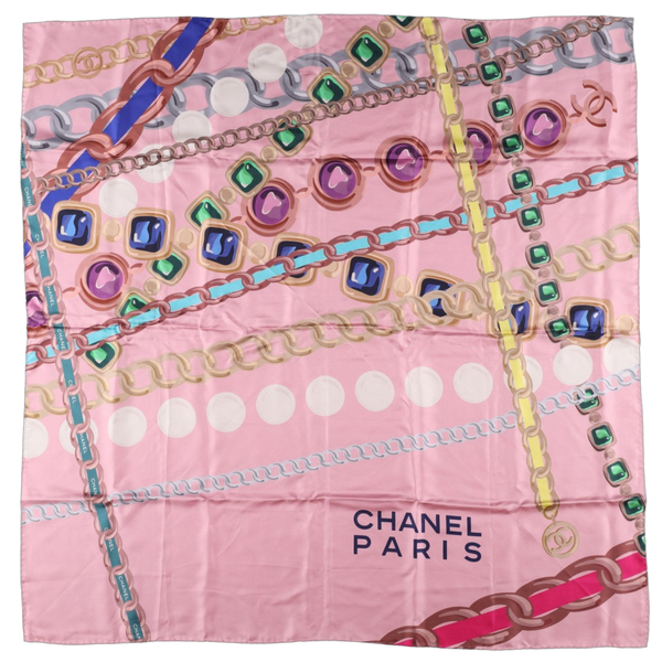 Chanel Silk 100% scarf in pink — view 2