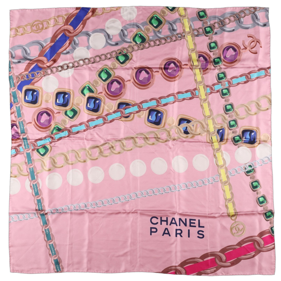 Chanel Silk 100% scarf in pink — view 2