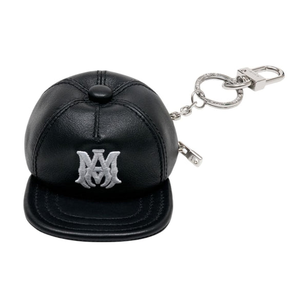 Amiri Calfskin leather coin purse in black — view 2