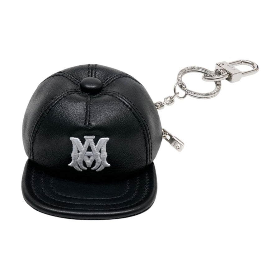 Amiri Calfskin leather coin purse in black — view 2