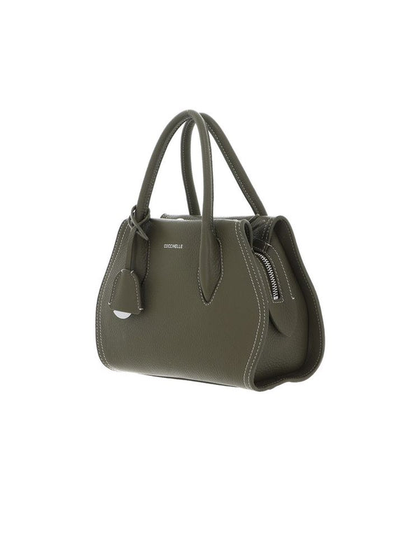 Coccinelle 100% Cowhide top handle bag in green — view 3