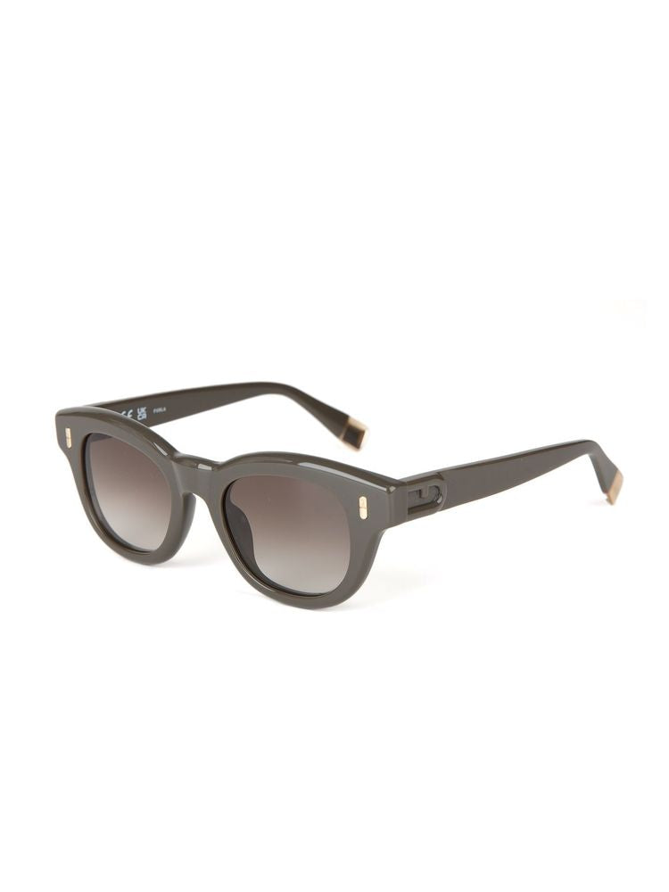 Furla SFU986 Cellulose Acetate sunglasses in khaki green — view 4