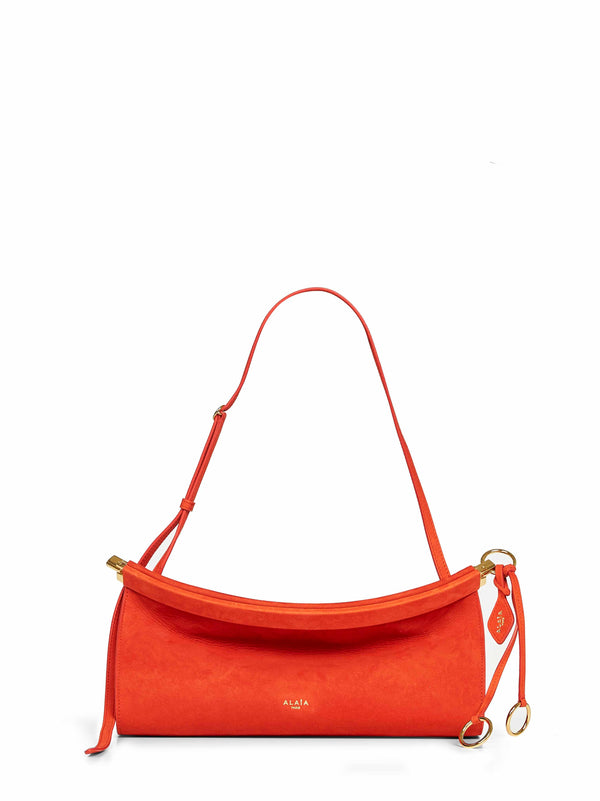 Shoulder Bag Le Click East West Orange Calf Leather