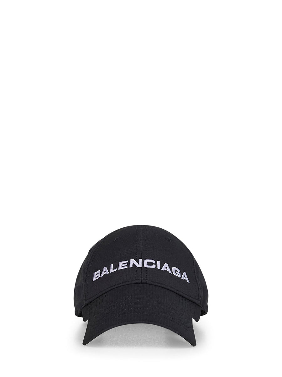 Black Technical Drill Logo Cap Polyester Hat