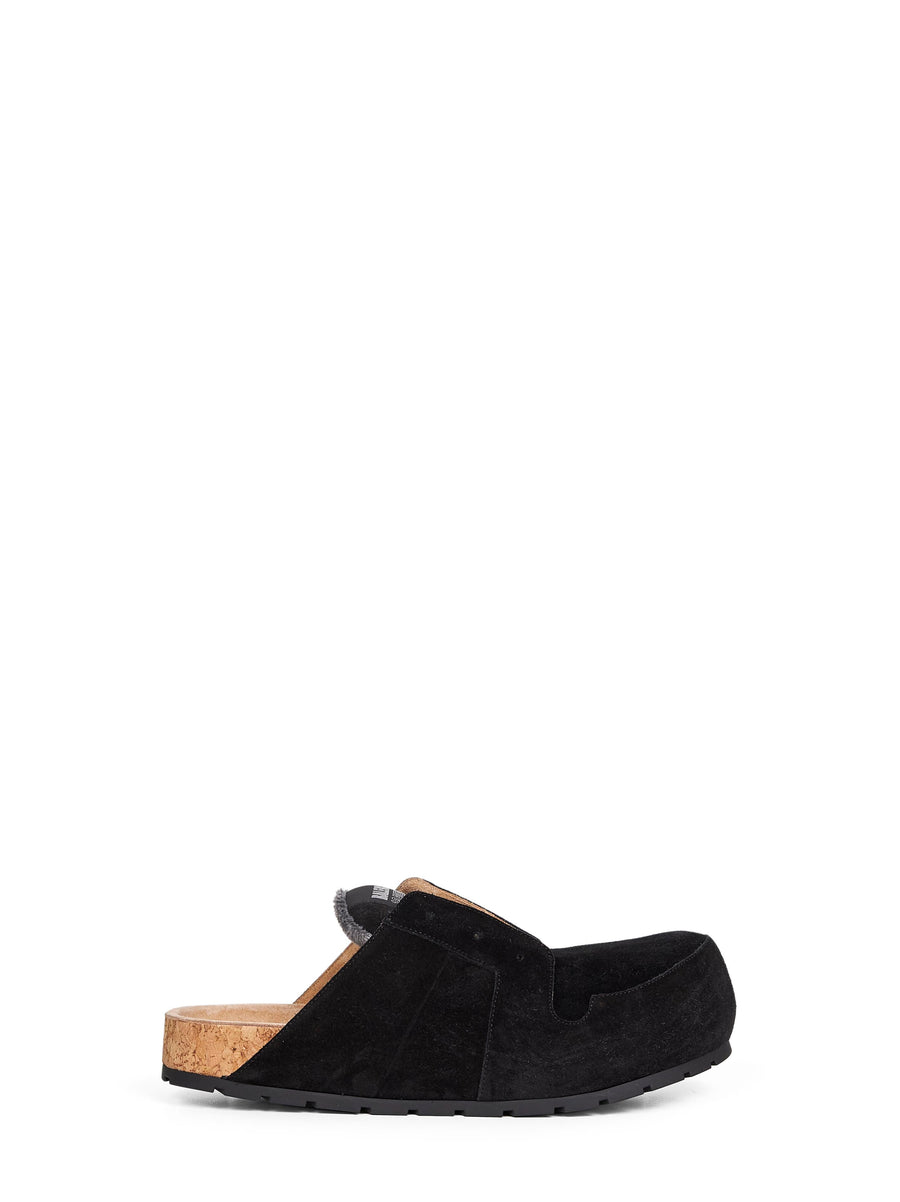 Mules Black Suede Calfskin Calf Leather