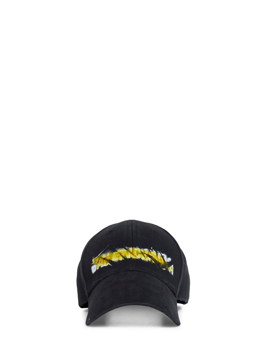 Cap Messy Spray Black Cotton Hat