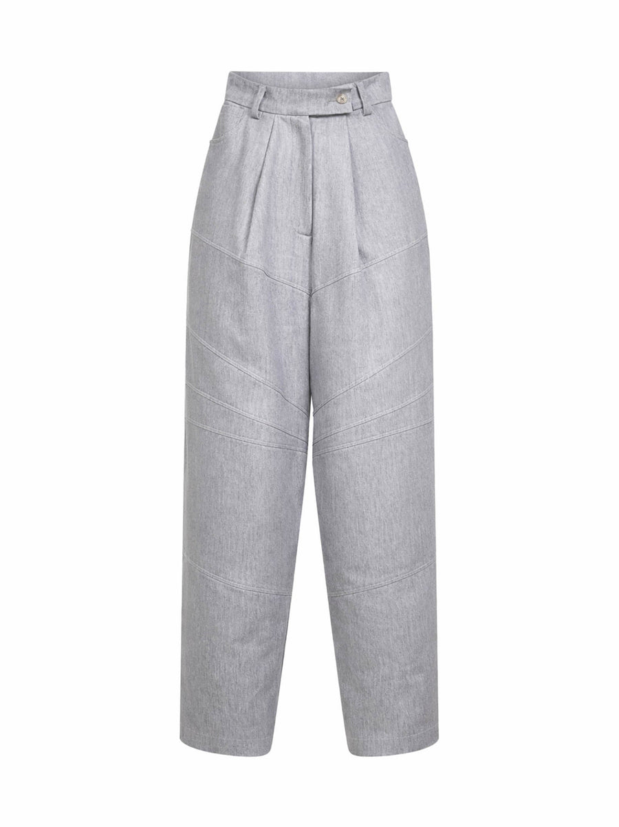Trousers Linen-Blend Denim Grey