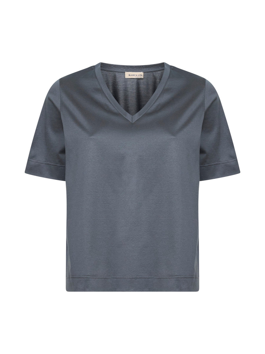 T-Shirt V-Neck Grey Cotton T-shirts & Jerseys