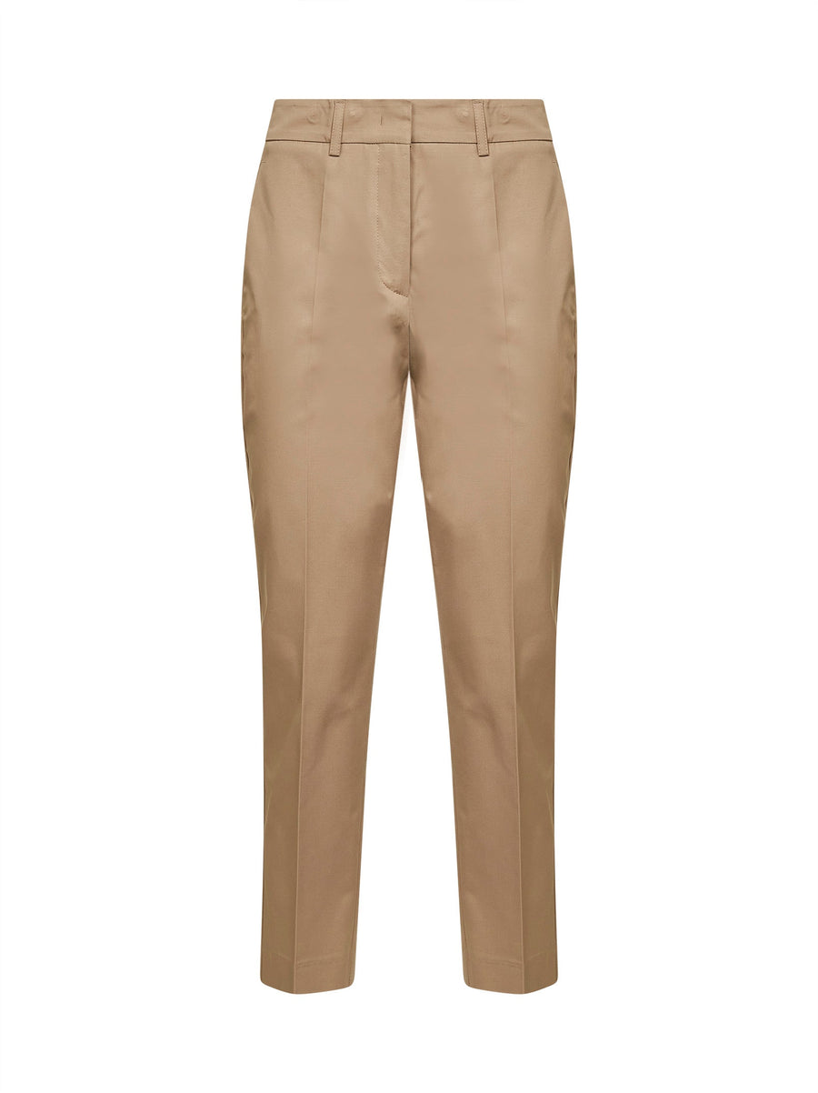 Sand Stretch Cotton Chino Trousers Beige