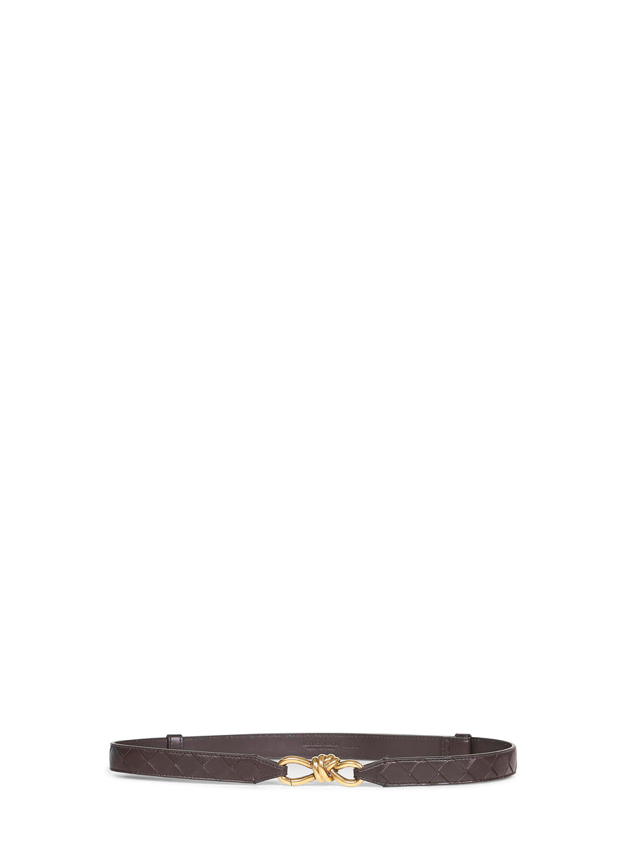 Fondant Intrecciato Nappa Leather Andiamo Belt Brown Furs & Skins - Lamb Skin