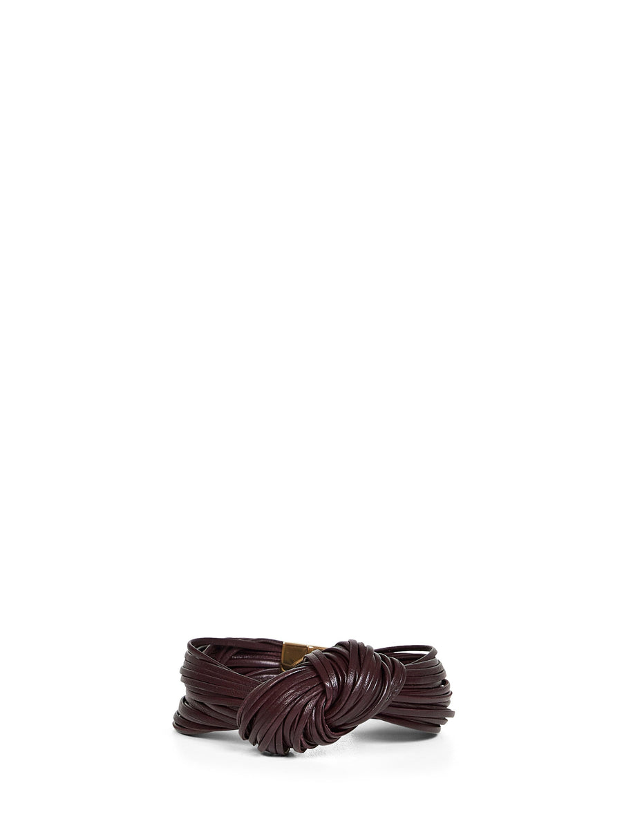 Bracelet Knot Dark Barolo Leather Red Lambskin Bracelets