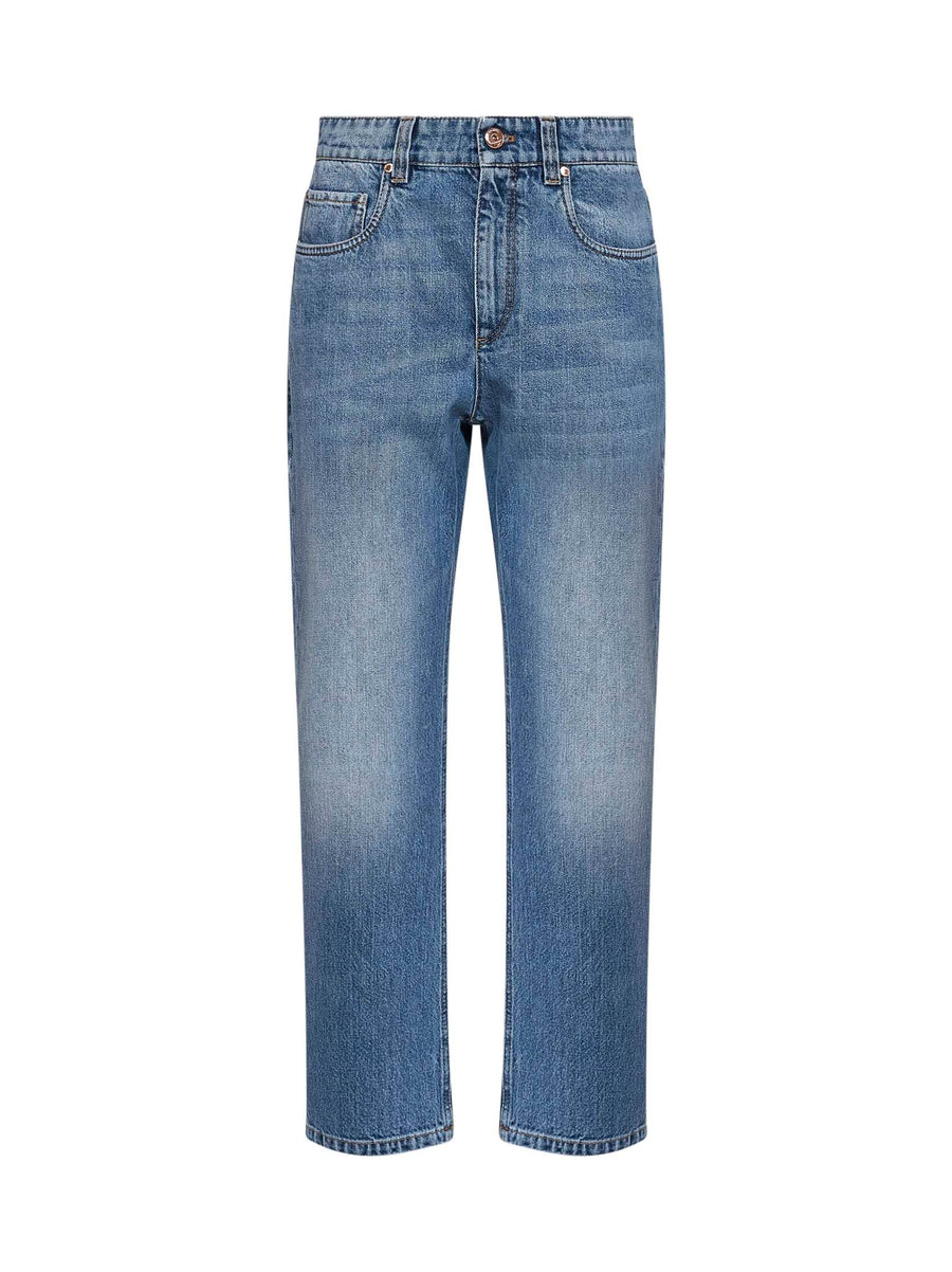 Jeans Retro Blue Denim Cotton