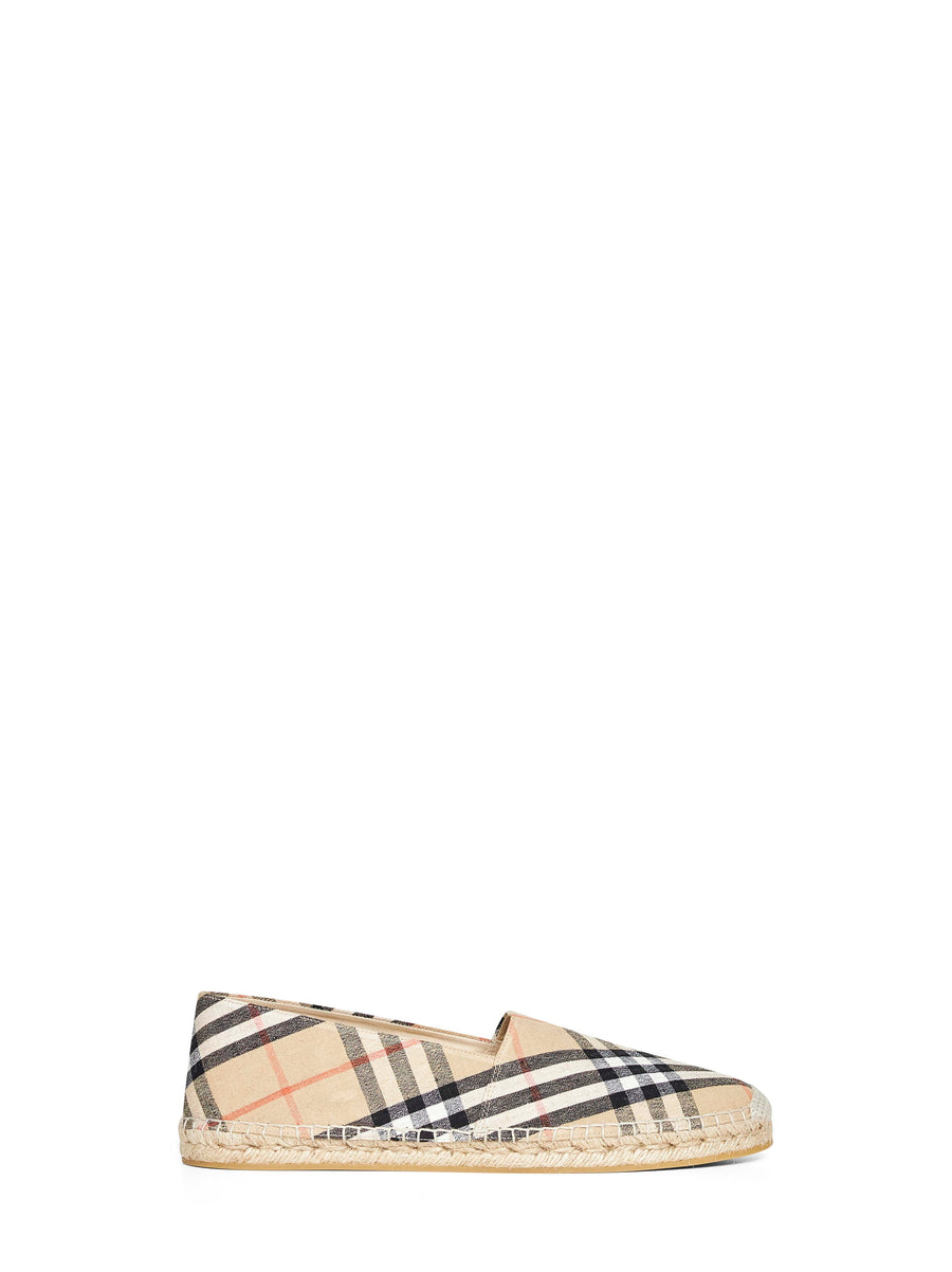 Espadrilles Sand Mews Check Beige Linen