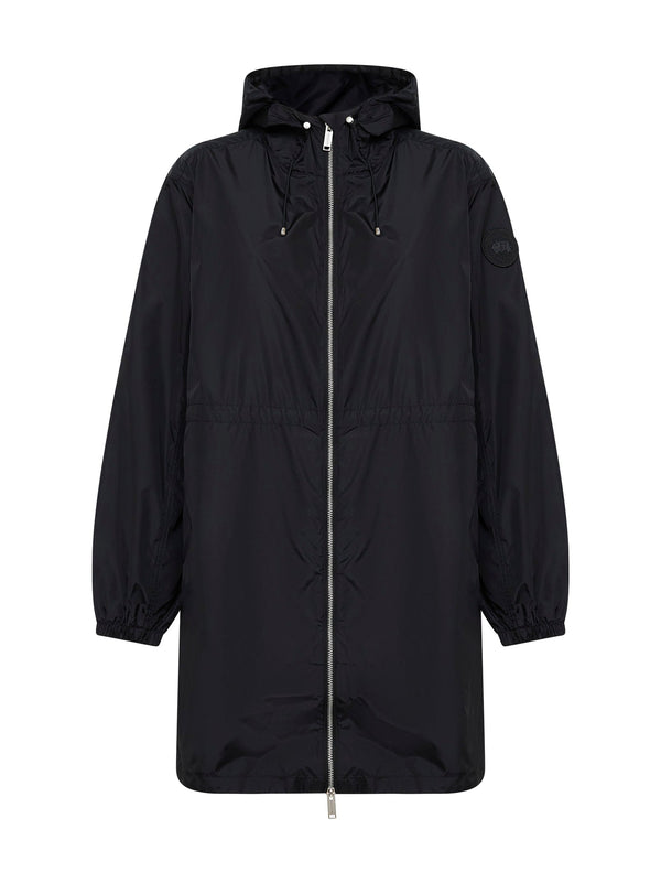 Hooded Parka Lume Black Nylon Polyamide Bomber Jackets
