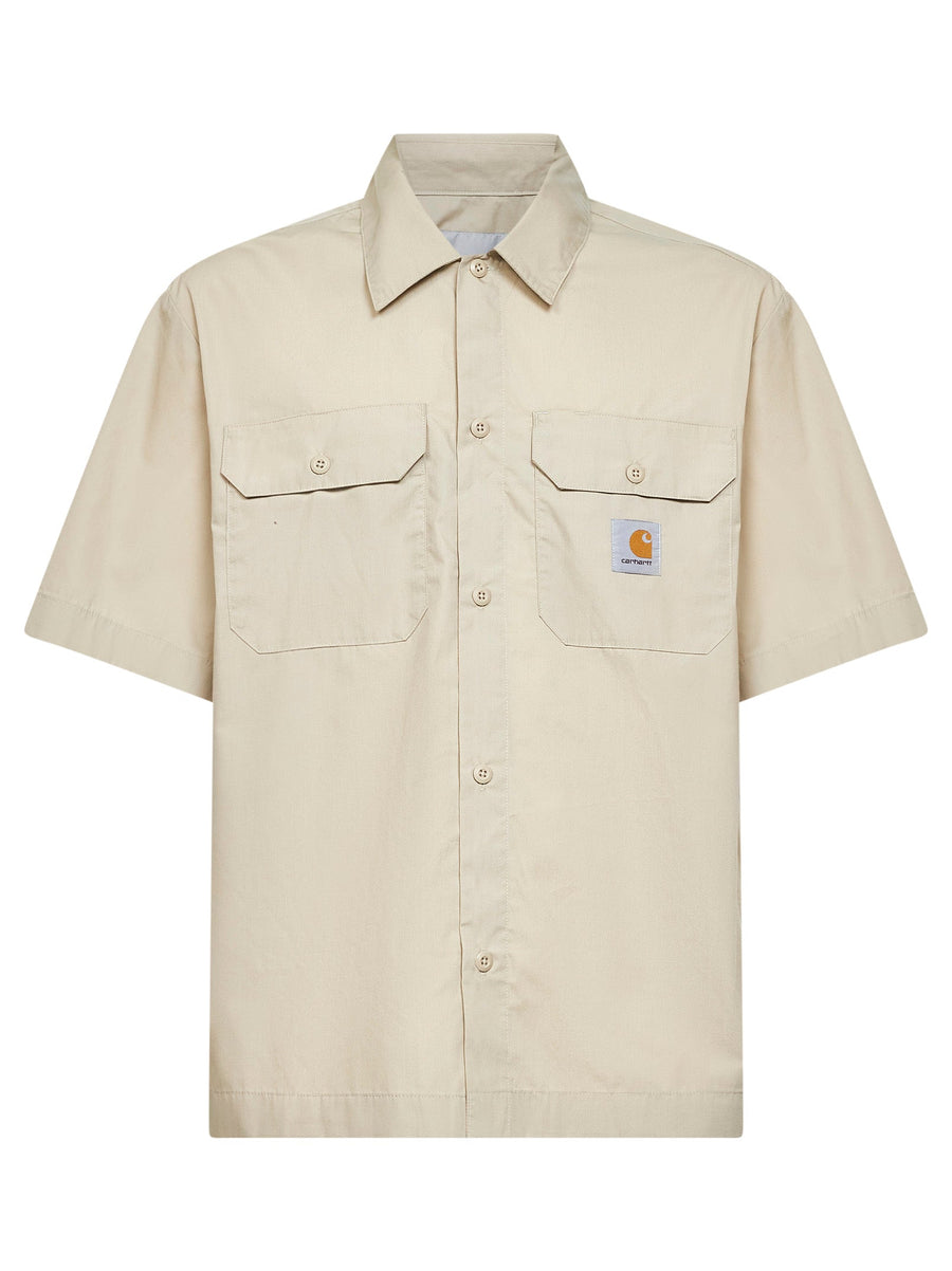 Shirt Barchan Short-Sleeve Beige Cotton