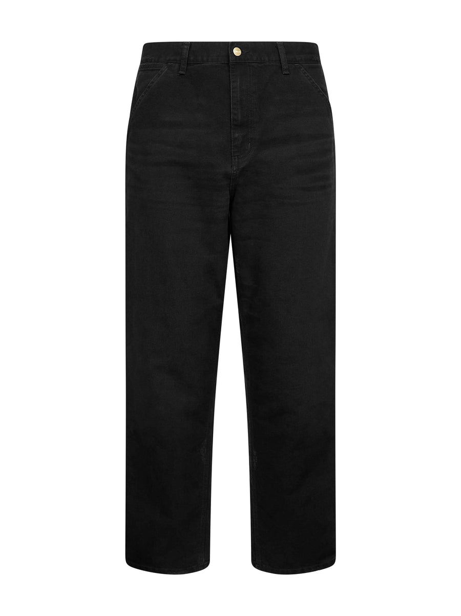 Black Denim Single Knee Jeans Organic Cotton