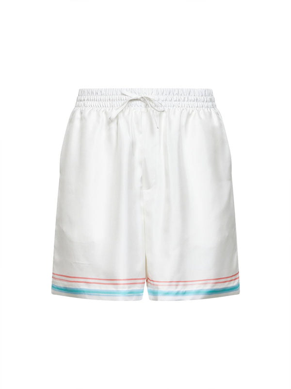White Silk Twill Dance Joy Shorts