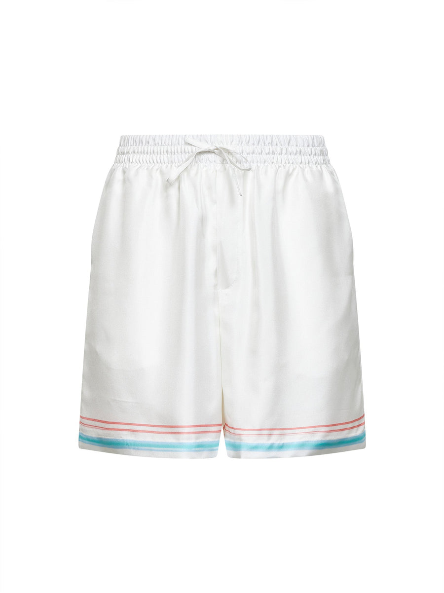 White Silk Twill Dance Joy Shorts