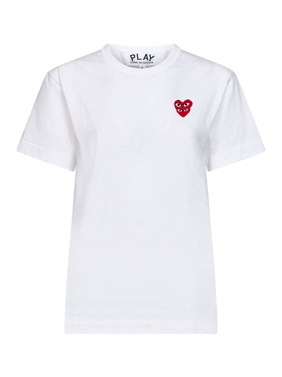 T-Shirt Double Red Heart White Cotton T-shirts & Jerseys
