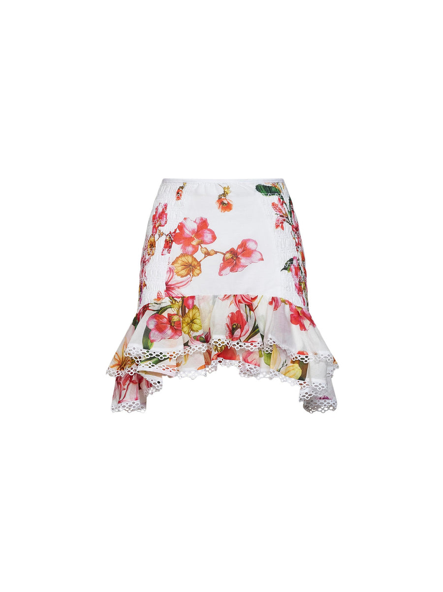Mini Skirt Lush White Cotton