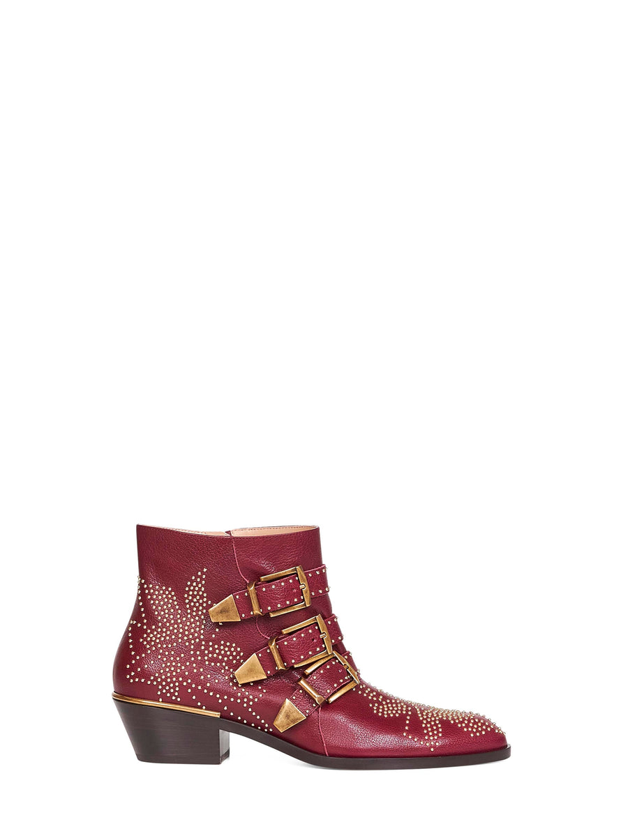 Grenat Leather Susanna Ankle Boots Buffalo