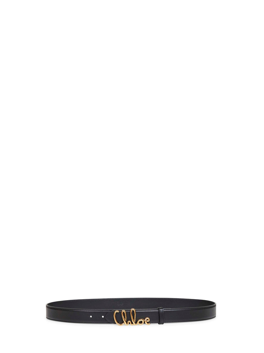 Black Iconic Leather Belt Calf
