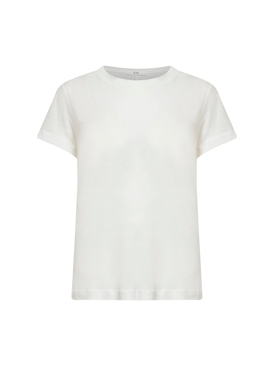 Ivory Ribbed Cotton Jersey Crewneck T-Shirt T-shirts & Jerseys