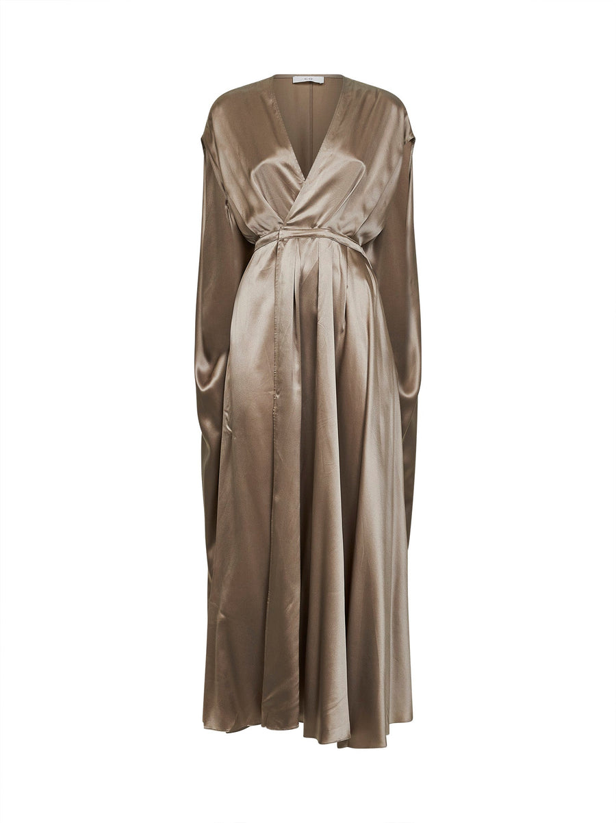 Dress Caped-Back Silk Mud