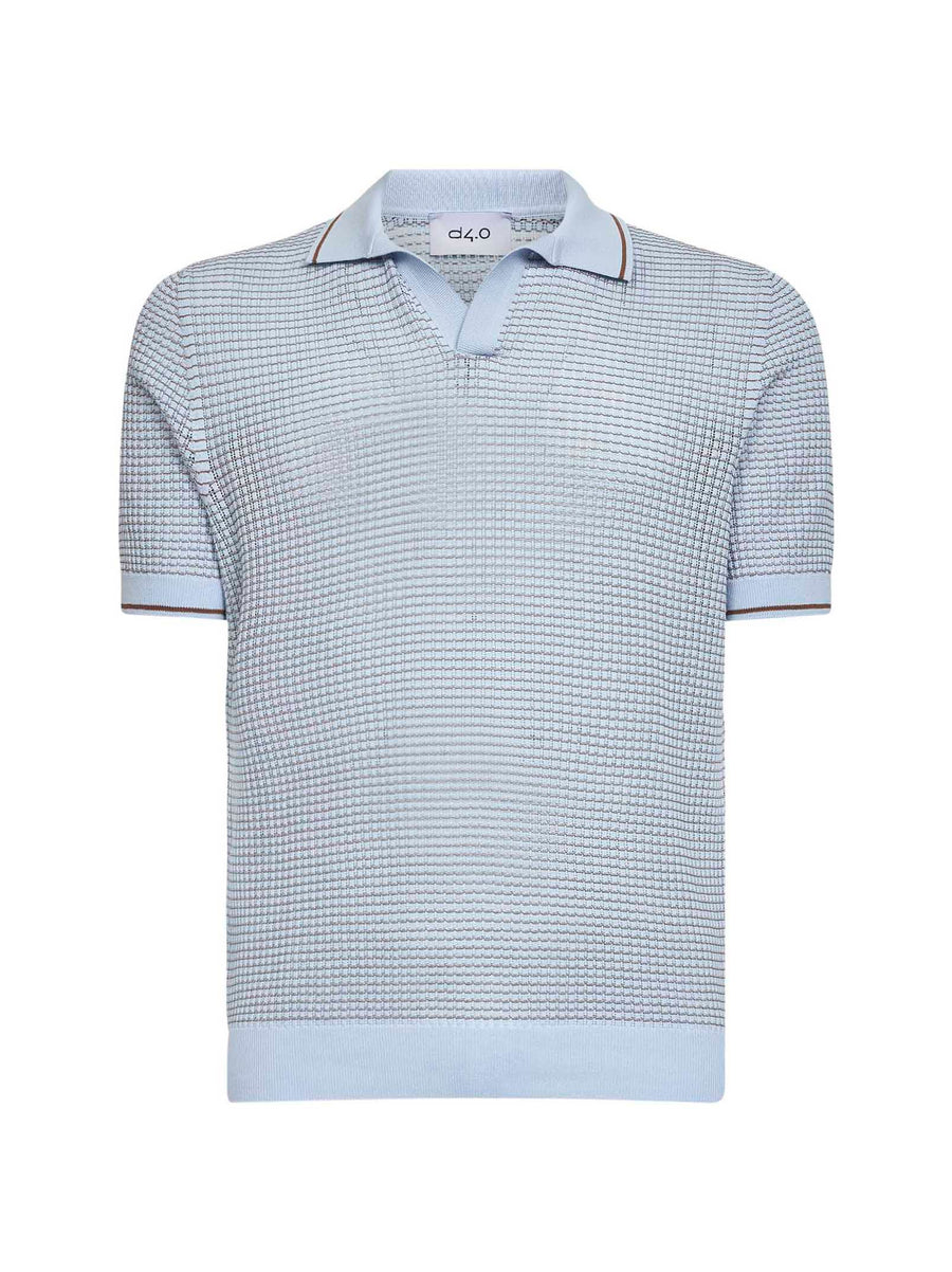 Polo Shirt Light Blue Cotton