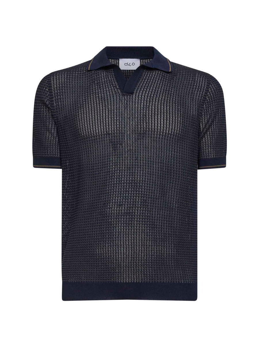 Polo Shirt Blue Cotton