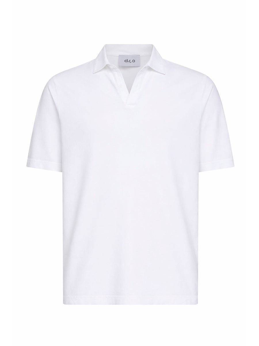 Polo Shirt White Cotton Jersey