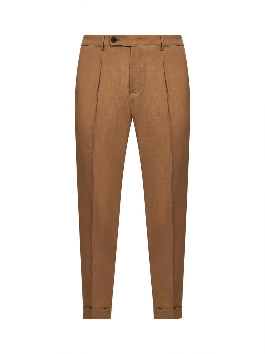 Trousers Slim Carrot Camel Virgin Wool