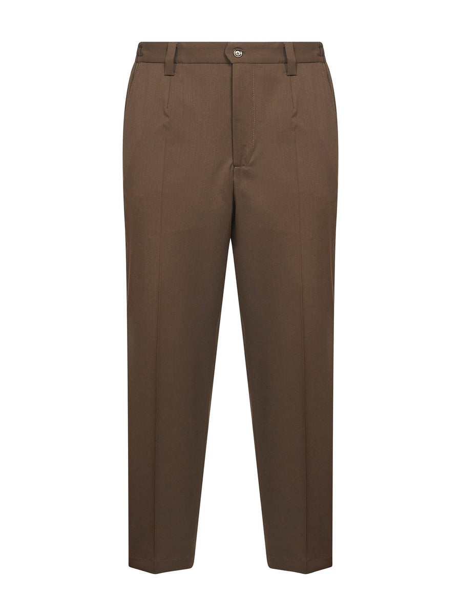 Trousers Portofino Biscuit Wool Blend Mud Virgin