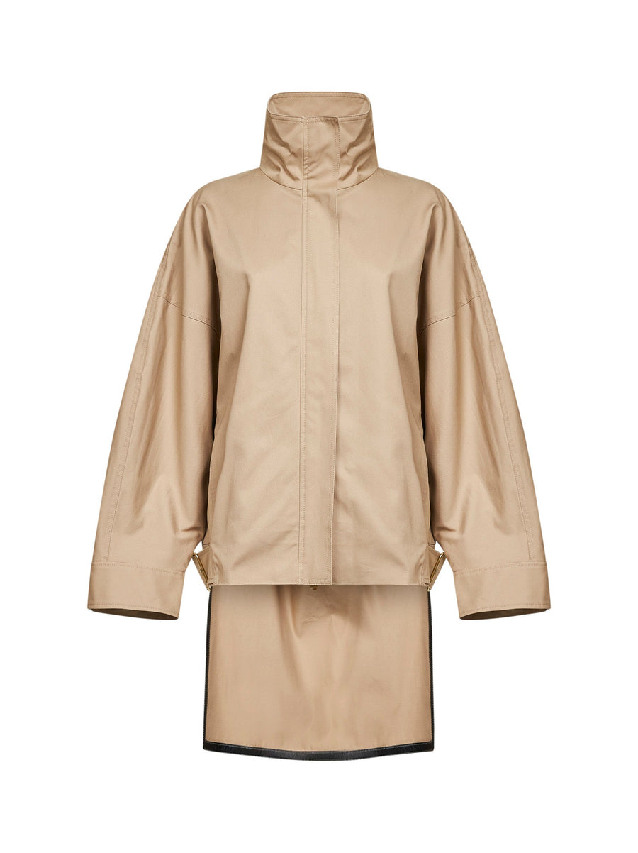 Bomber Jacket Beige Cotton Trench & Raincoats