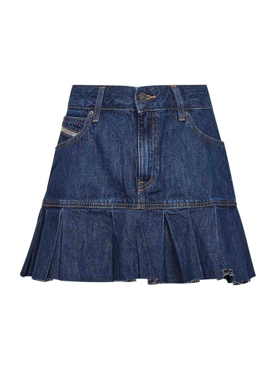 Denim Mini Skirt Blue Cotton