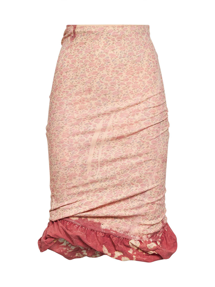 Multicolor Midi Skirt Cotton