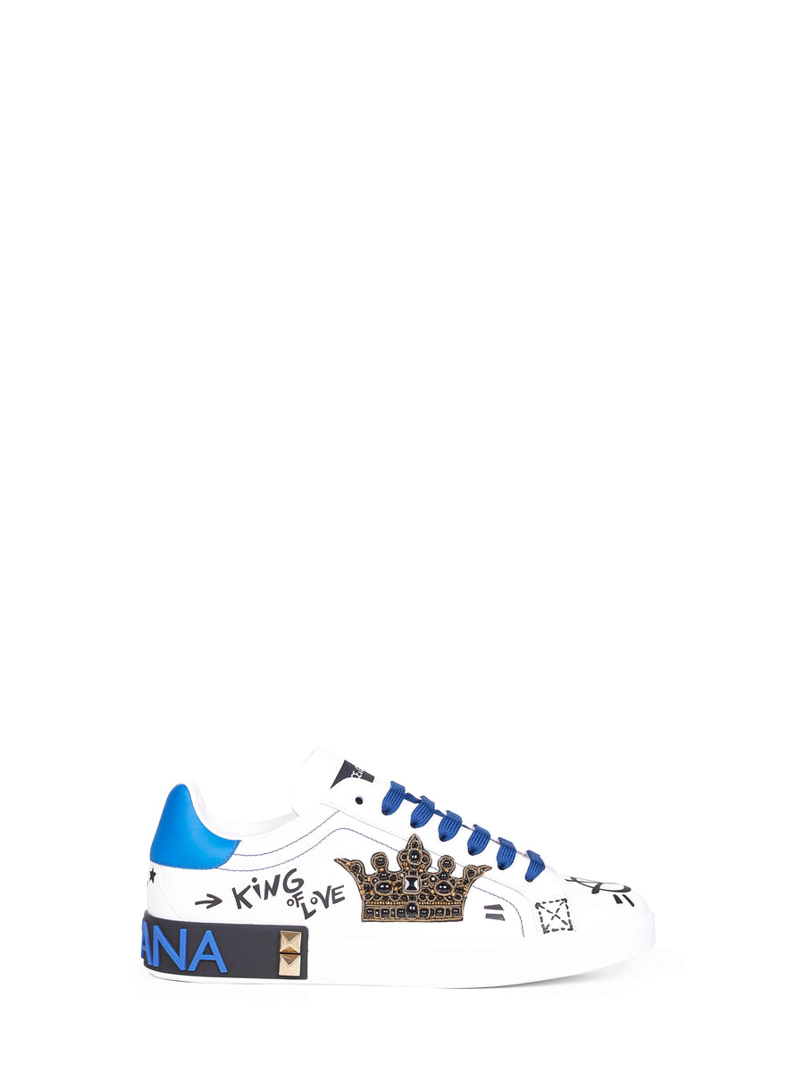 White Leather Portofino Sneakers Calf Trainers