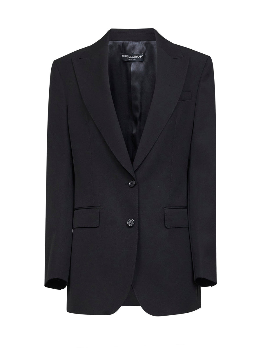 Black Wool Gabardine Jacket Virgin