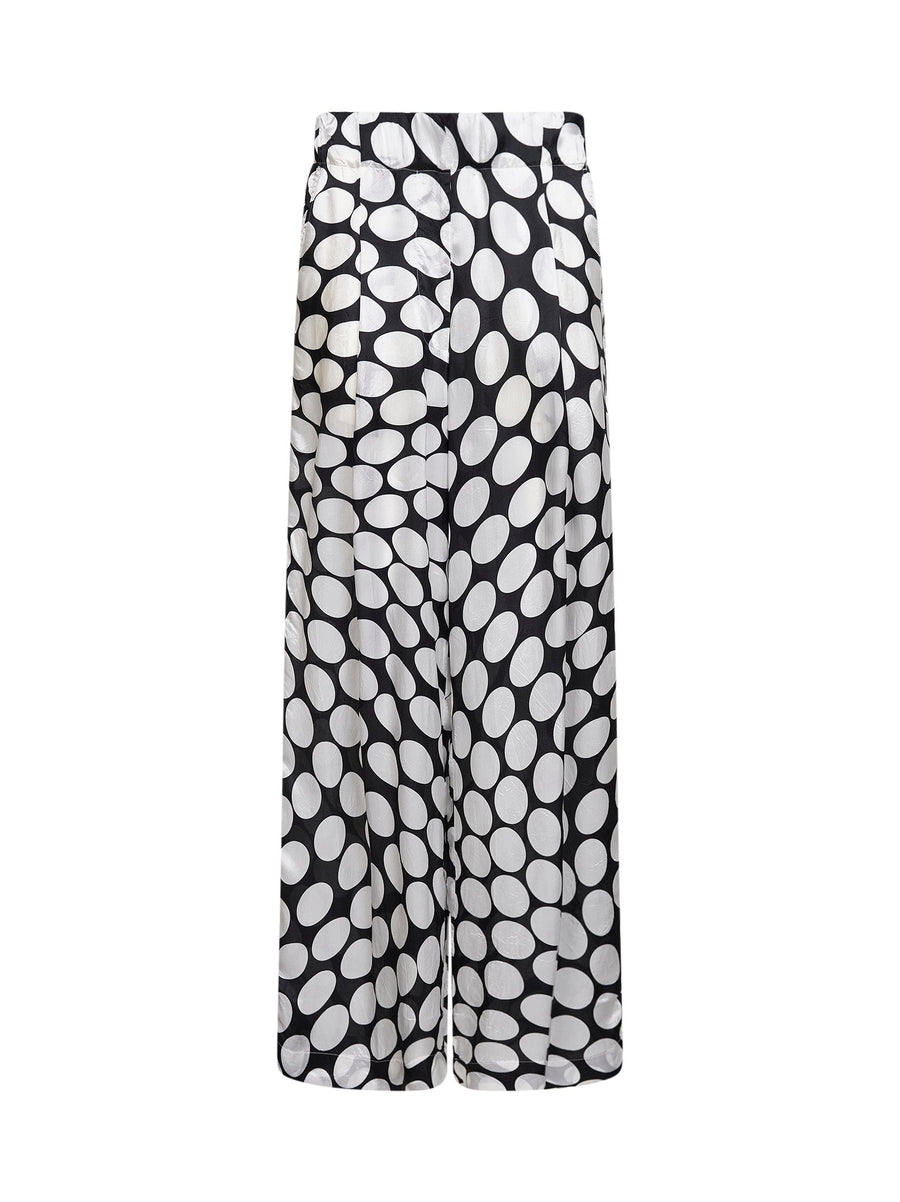 Wide-Leg Trousers Soft Ellipses Multicolour Viscose