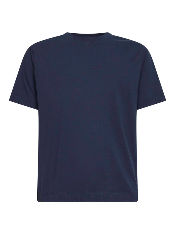 Crewneck T-Shirt Navy Blue Jersey Cotton T-shirts