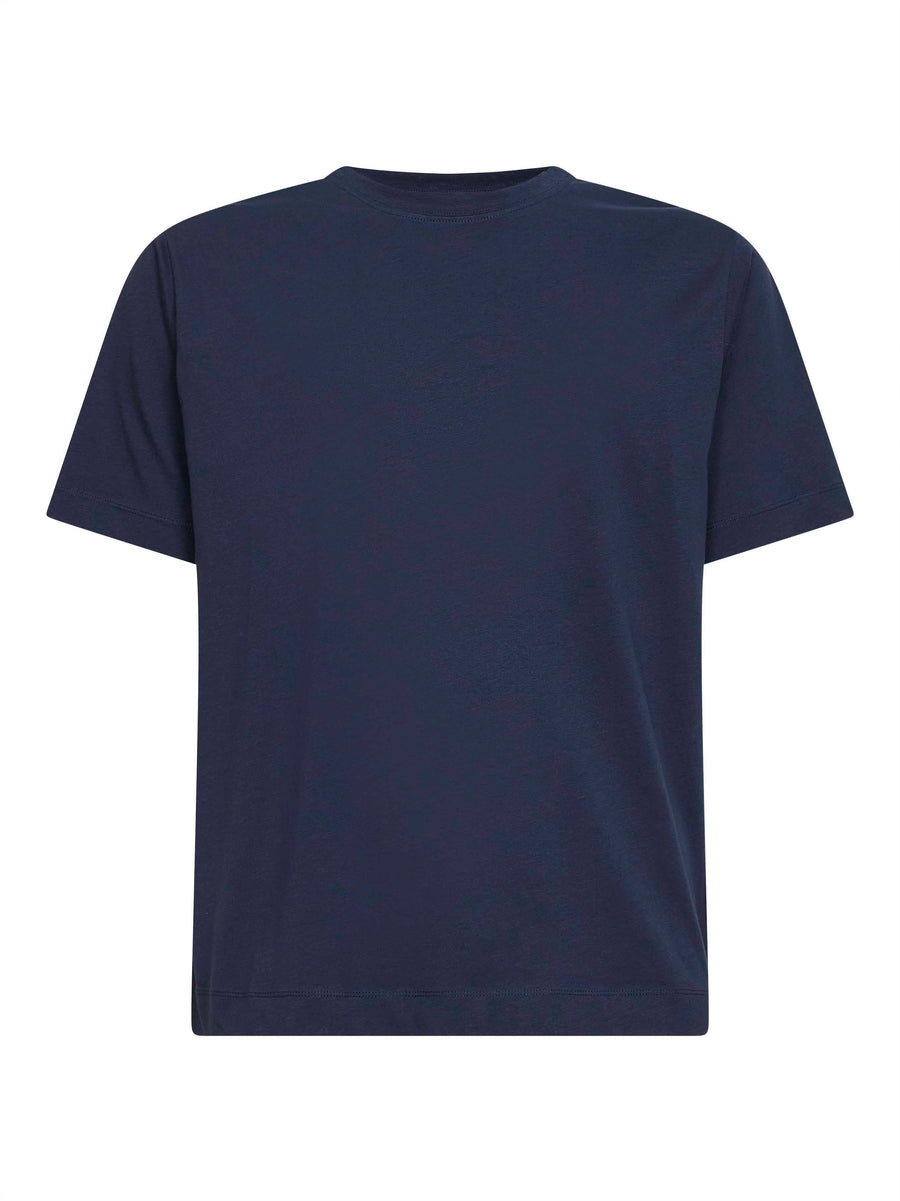 Crewneck T-Shirt Navy Blue Jersey Cotton T-shirts
