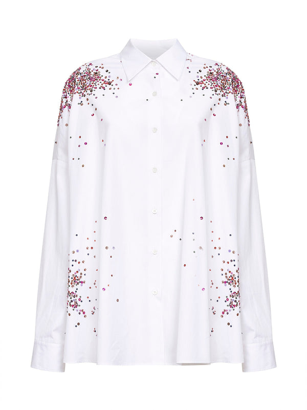 Shirt Cocoon White Poplin Cotton