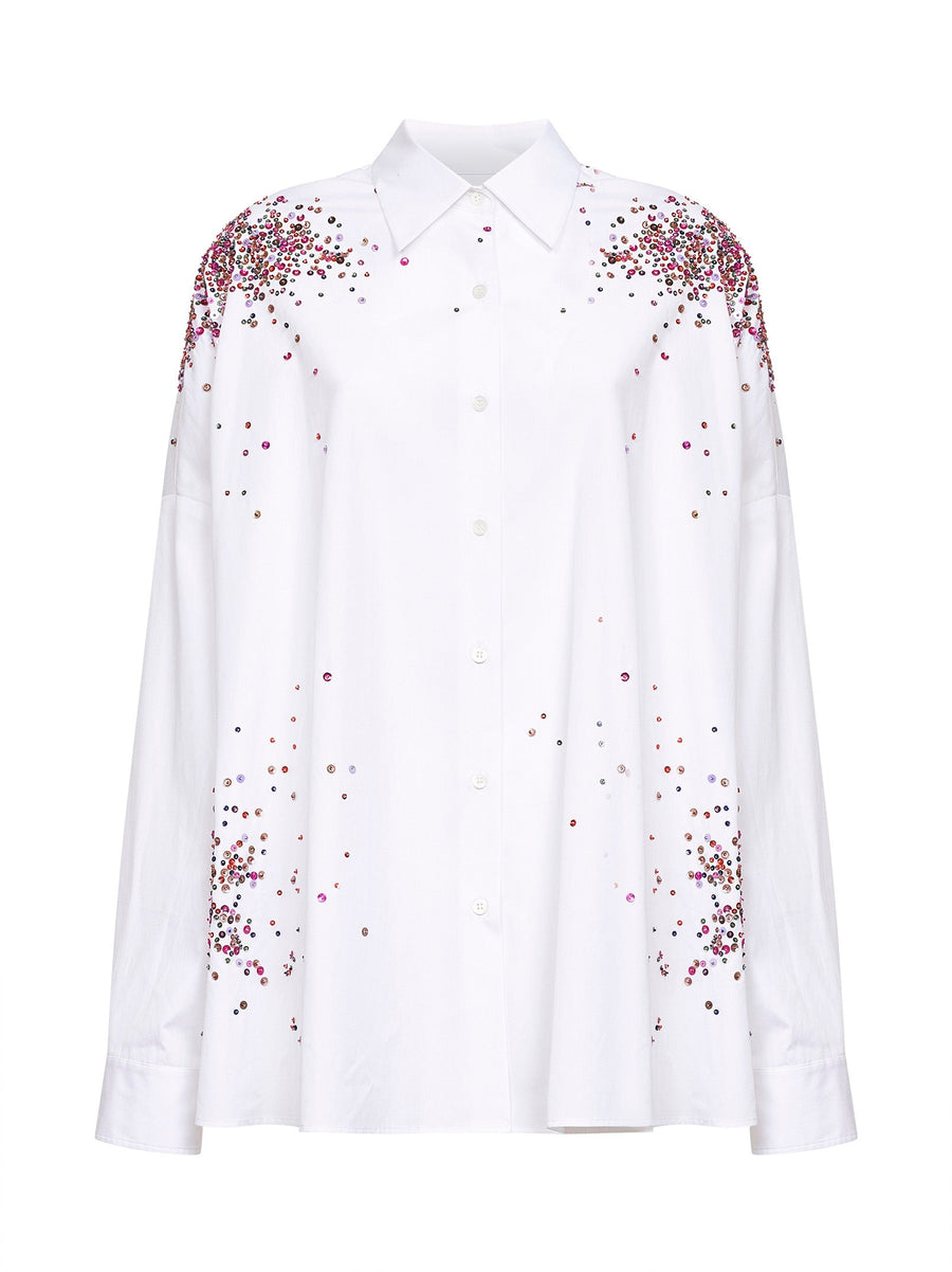 Shirt Cocoon White Poplin Cotton