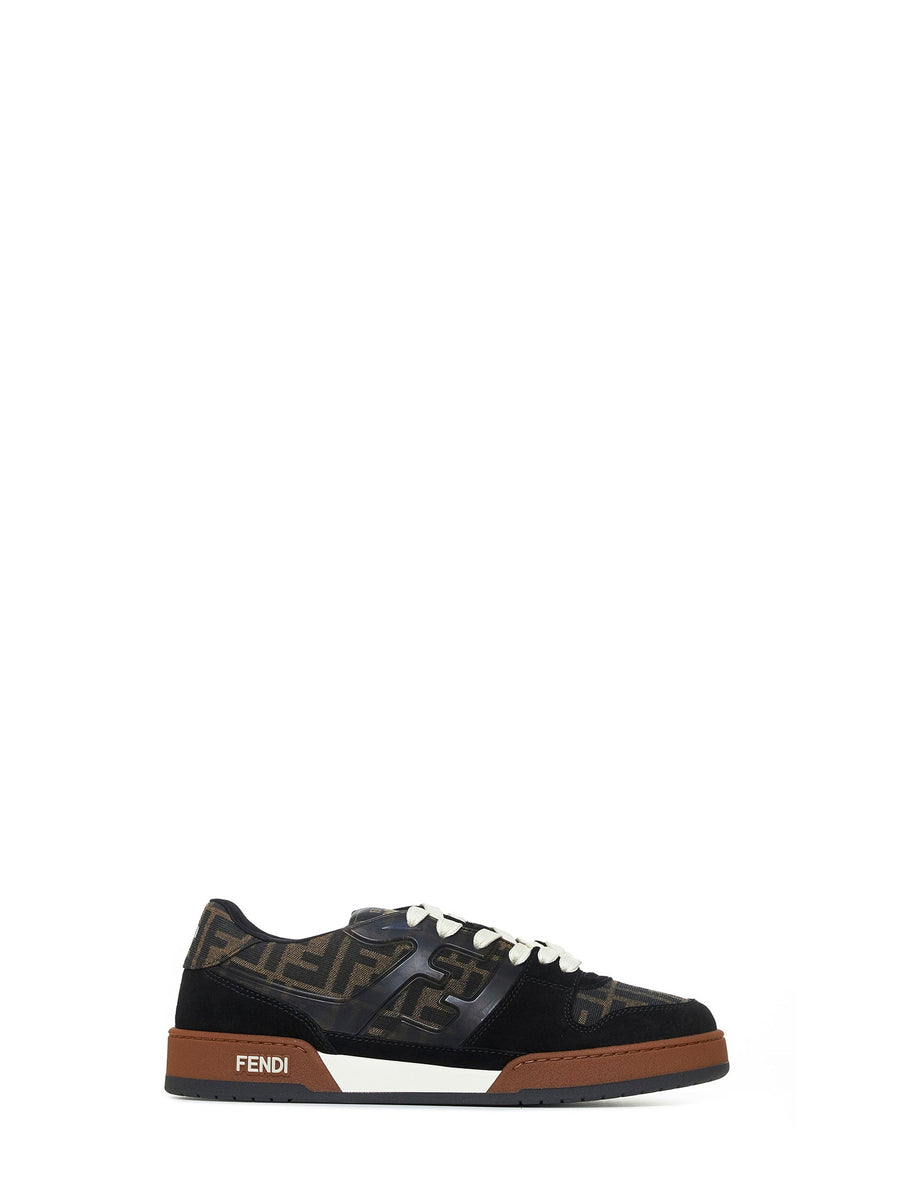 Sneakers Match Black And Brown Calf Leather Trainers