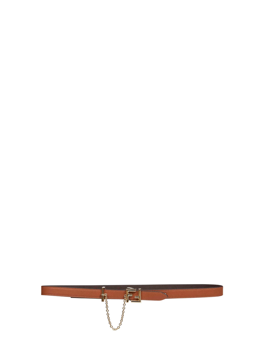 Two-Tone Leather Reversible Belt Brown Calf