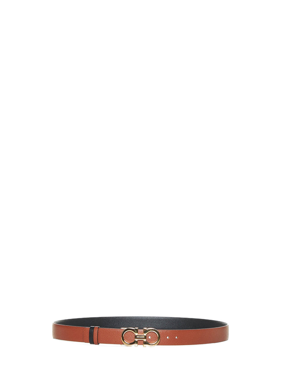 Cognac Leather Reversible Belt Furs & Skins - Calf