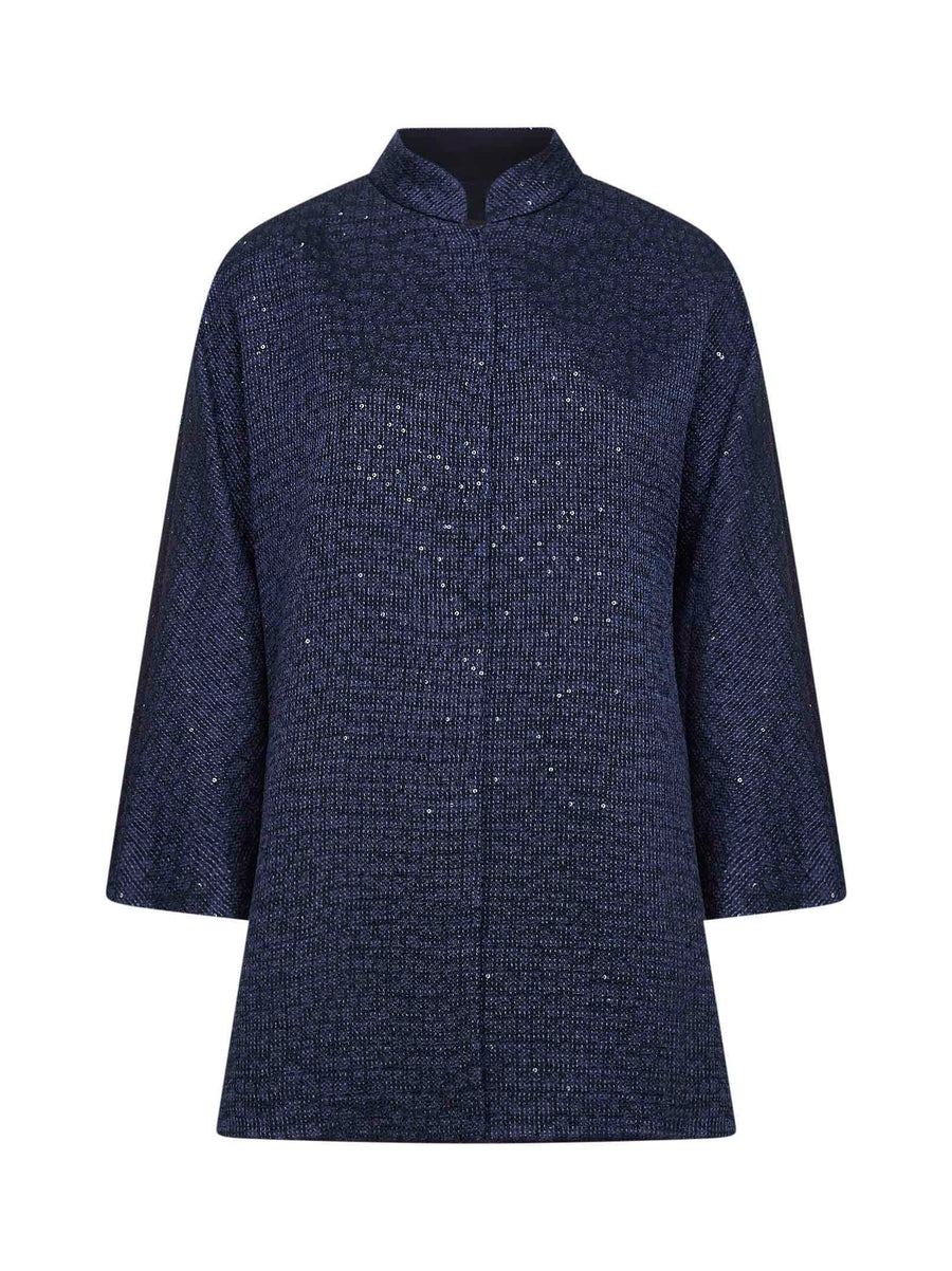 Jacket Sequined Navy Viscose Blue