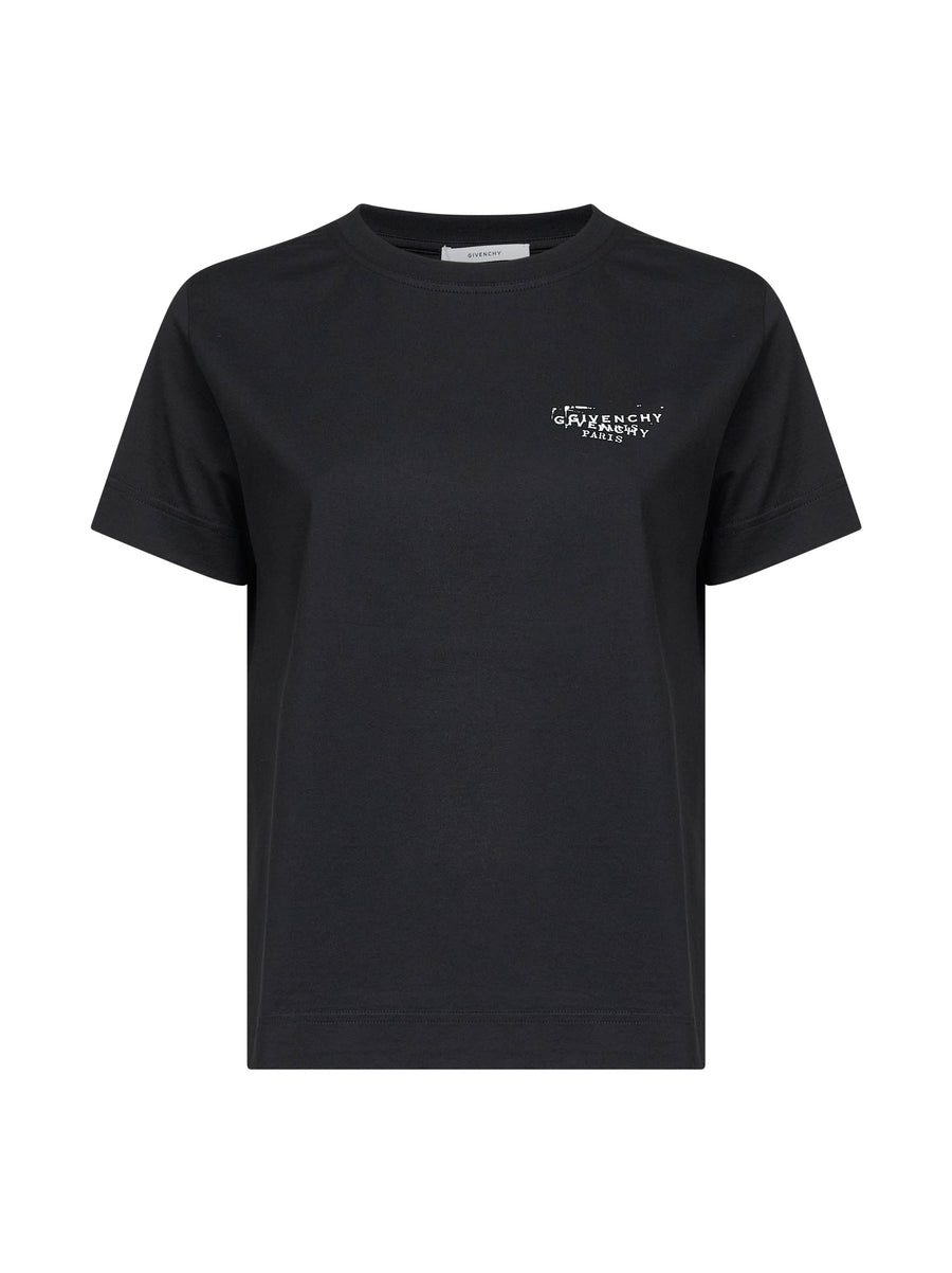 Black Stamp Print T-Shirt Cotton T-shirts & Jerseys