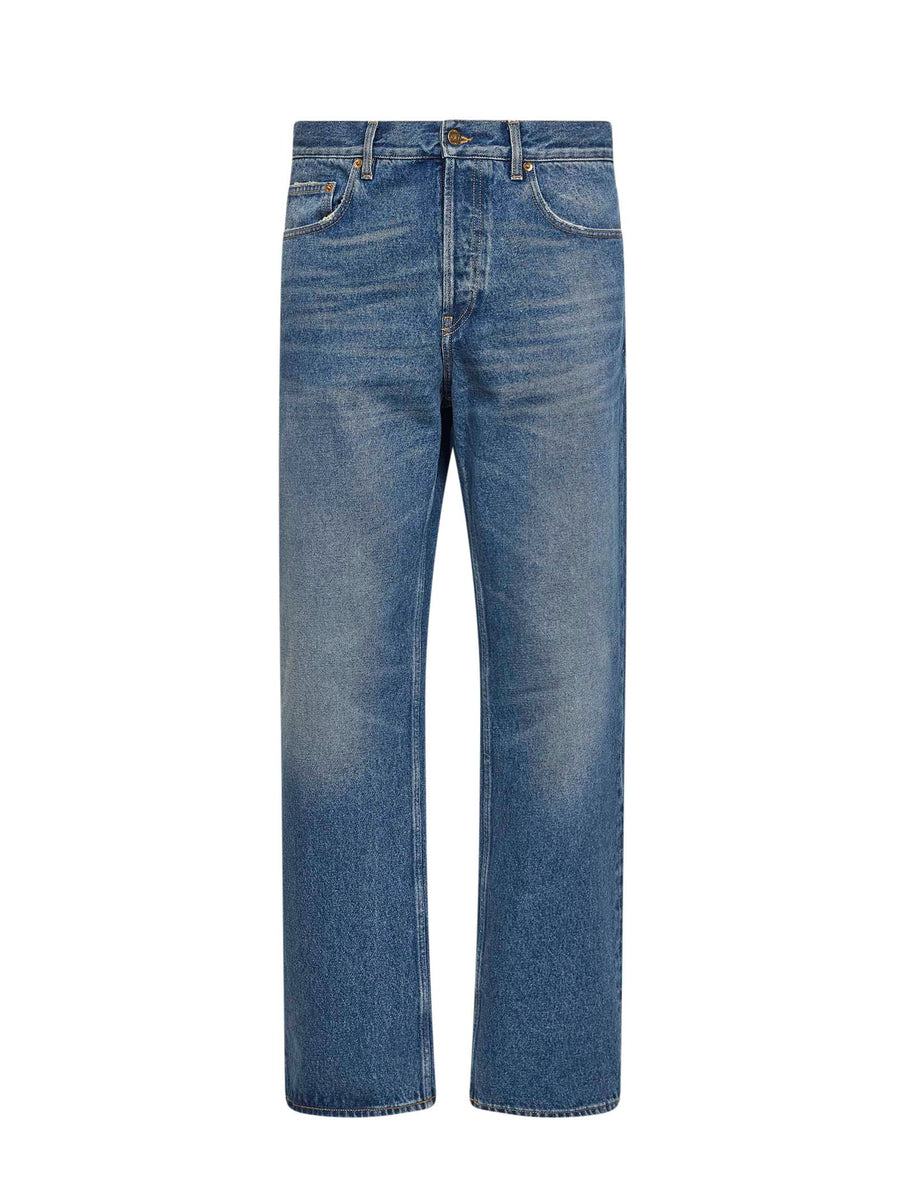 Jeans Medium-Wash Blue Cotton