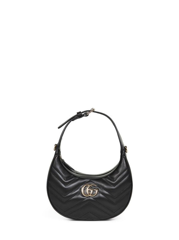 Black Gg Marmont Small Shoulder Bag Calf Leather Handbags